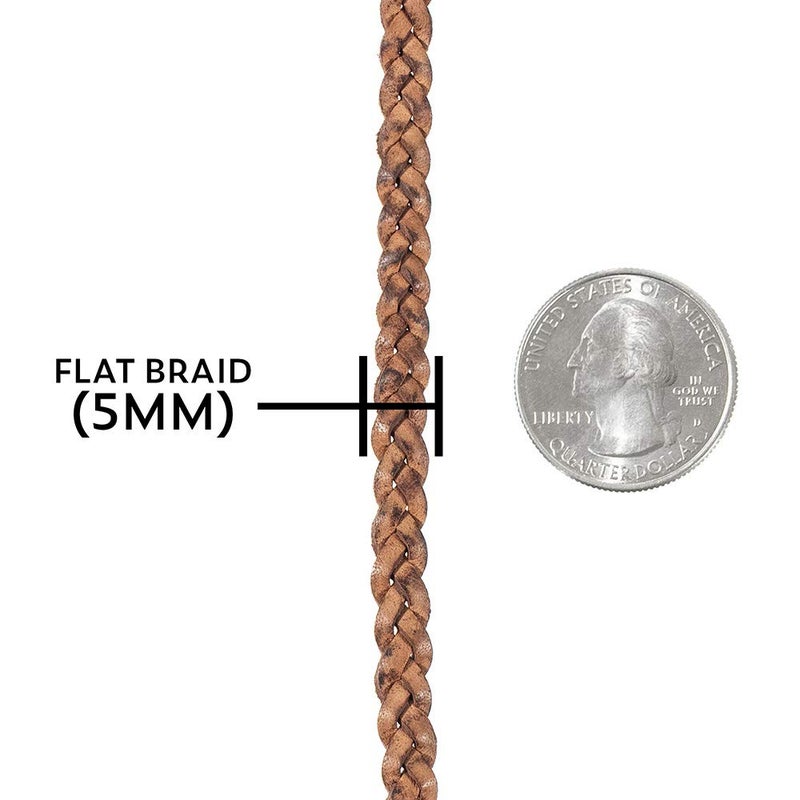 Craft County Flat Braided Leather Jewelry Craft Cord â€“ Necklaces, Belts, Bracelets, Crafts and Jewelry Making (Red Brown, 5mm X 5 Yards) - Image 4